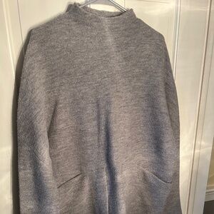 Free People Oversized Wool Tunic Dress, Gray, Size Medium